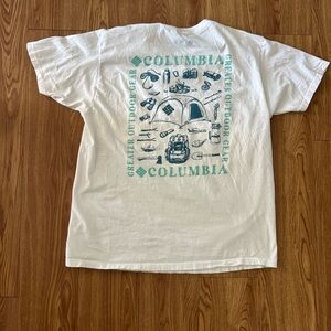Columbia White and Teal Outdoor Graphic Tee